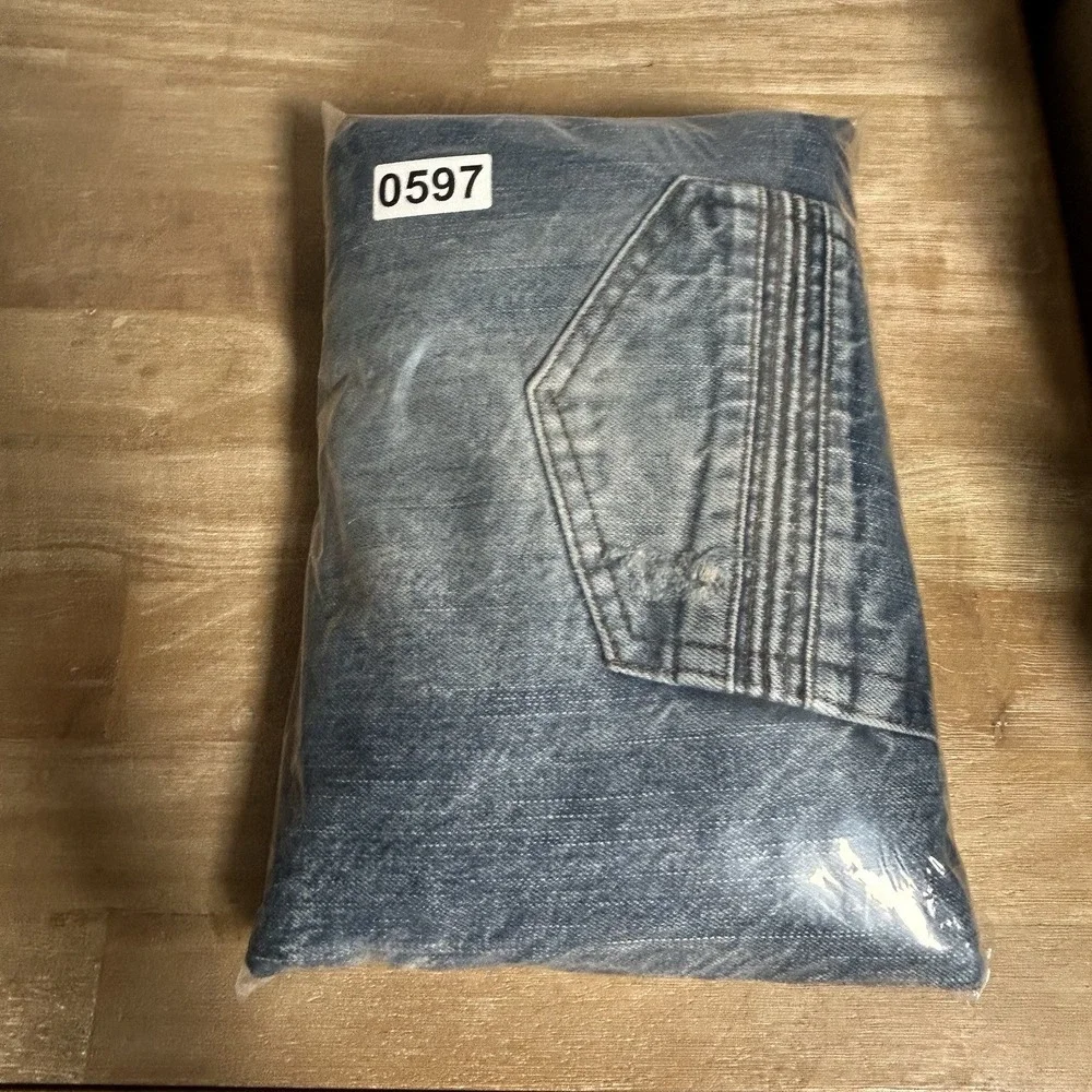 Southpole Jeans Mens Size 40x32 Blue Distressed Tapered Moto Acid‎ Wash VTG Y2K